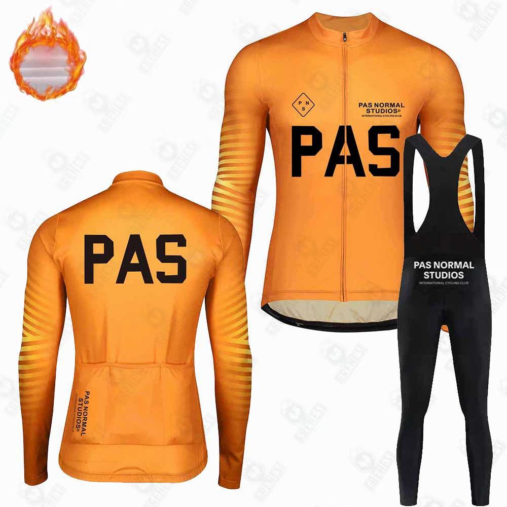 New PNS Fleece Suit Winter Cycling Suit Long Sleeve Strap Pants Road Bike Mountain Bike Outdoor