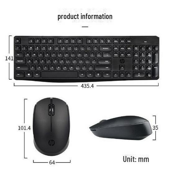 HP CS10 Wireless Keyboard & Mouse Set for Office and Home Use