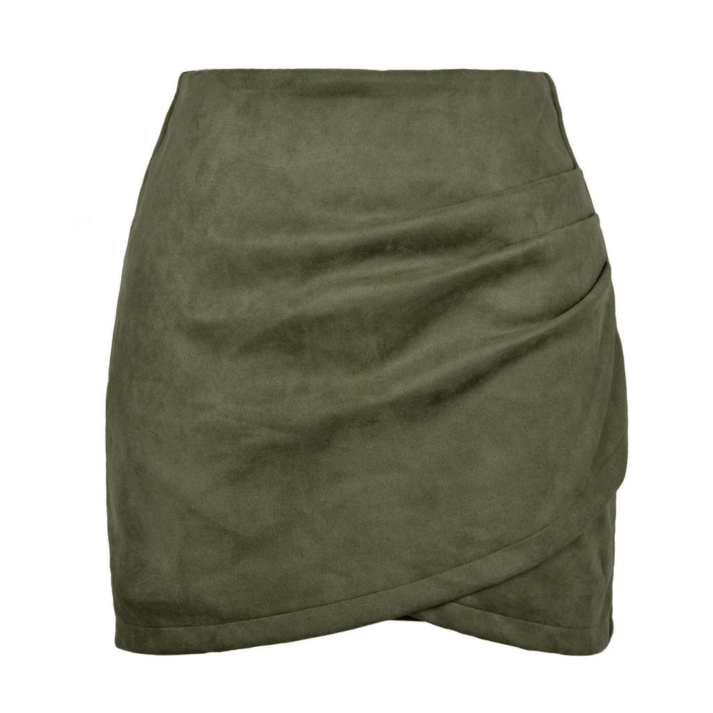 Ladies Skirt High Waist Skirt Color Zipper Irregular Skirt