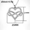 Ladies' Infinite Symbol Heart-shaped Pendant Necklace, Round Synthetic Zircon Inlay, Daily Wearing Collarbone Chain Jewelry, Gift Giving