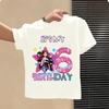 K-POP Girl Sportswear - 1-12 Year Old Children's Pure Cotton Short-sleeved Digital Cartoon Print Summer T-shirt for Casual Wear