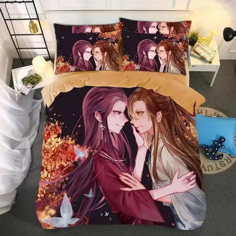 Heaven official’s blessing Duvet cover pillowcase All seasons oversize bed sheet three piece set Full Size Anime