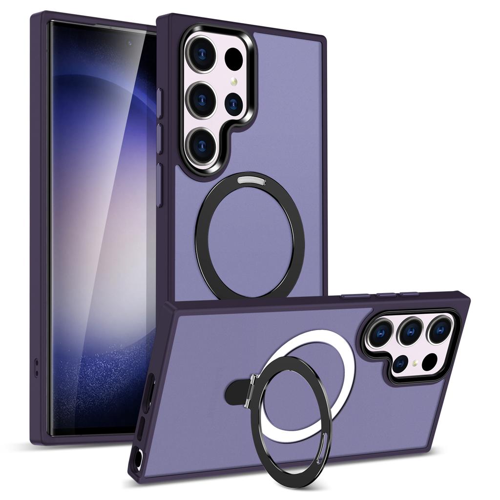 For Samsung Galaxy S23 Ultra Magnetic Case Kickstand PC Phone Cover