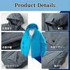 Wolass Windproof Unisex Long Solid Size M Men's Jacket, Outerwear, Windproof, Hooded, Water-Repellent, Lightweight, Casual, Sleeve, Color, Spring,