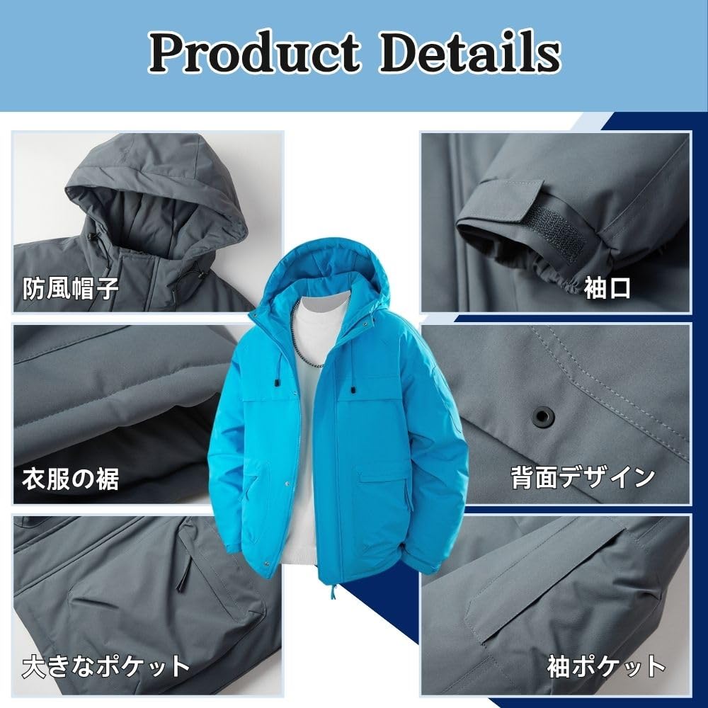 Wolass Windproof Unisex Long Solid Size M Men's Jacket, Outerwear, Windproof, Hooded, Water-Repellent, Lightweight, Casual, Sleeve, Color, Spring,