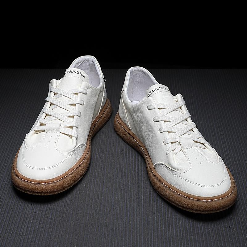 Luxury Brand Men's Casual Sneakers Genuine Leather Vulcanized Shoes Comforthable White Tenis Masculino Outdoor Mens Casual Shoes