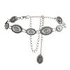 Turquoise Retro Green Metal Waist Chain For Women With Elegant Design And Buckle Hook