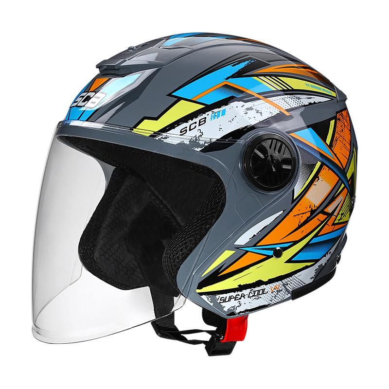 4 Season Motorcycle Half Helmet E-bike Men Women Clear Lens Universal Fit