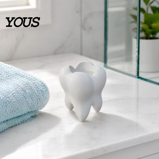 Decorative Storage Box Tooth Shape Toothbrush Holders for Bathrooms, Creative Pen Holder Desktop, Home Decor Small Organizer