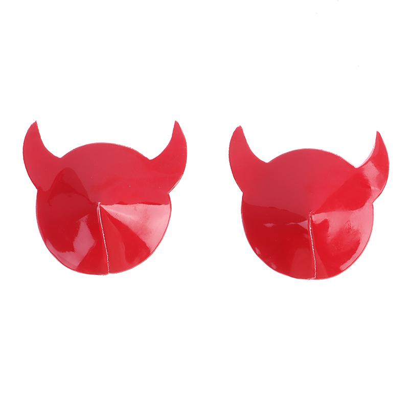 1 Pair Paste Breast Stickers Horn Stickers Disposable Self-Adhesive Cloth Breast Pasties Pad Nipple Cover Bra Sexy Devil Nipple Stickers
