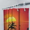 Sunset Palm Tree Shower Curtain Waterproof Bath Decor Fabric Printing Home Decoration Supplies Multicolor Sunset Scene With Silh