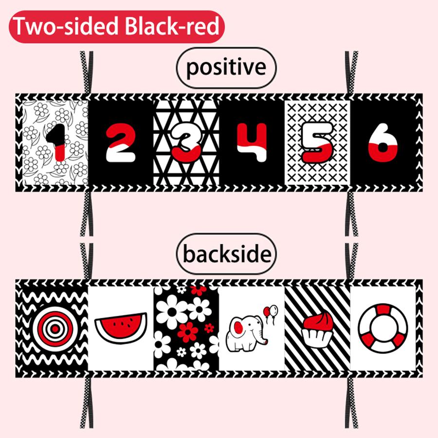 

Non-Toxic Sensory Cloth Book High Contrast Baby Toys 0-12 Months Newborn Crib Toys Blackand White Animal Cloth Books Montessori Baby Book