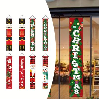1pc Christmas Couplet Set Decorations Banner Xmas Porch Door Sign Welcome Belt For Christmas Party Home Decoration Accessories