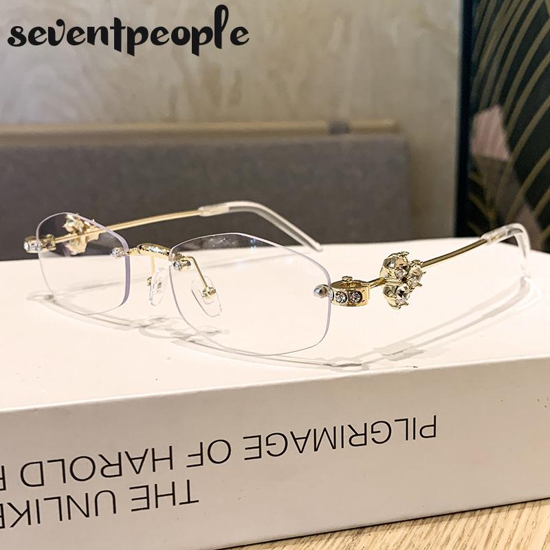 Small Frame Rhinestone Polygon Sunglasses Women  Luxury Brand Fashion Y2K Punk Metal Sun Glasses Retro Prescription Eyewear