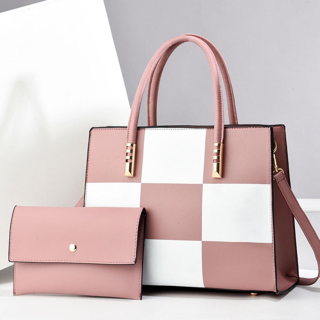 Fashion Color Blocked Checkered Pattern Women Casual Shoulder Bag For Daily Use