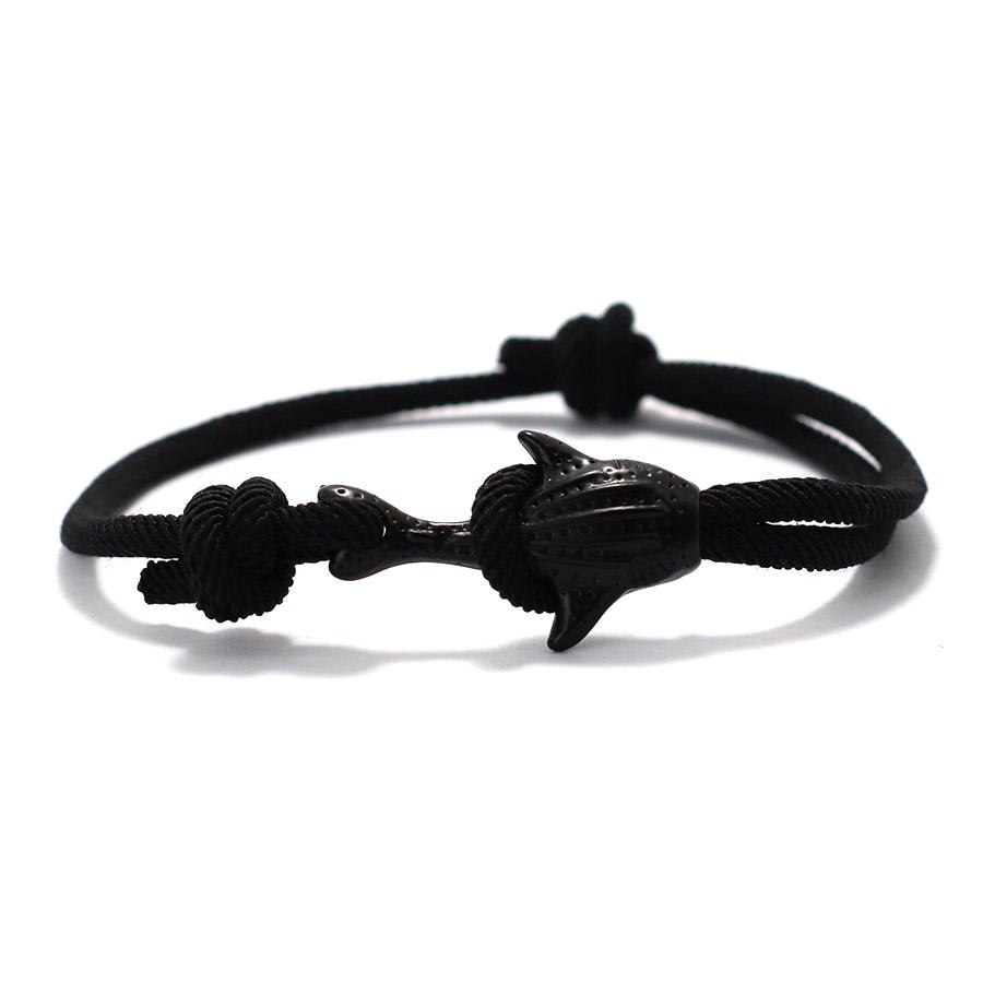 

Браслет с изображением океанского животного, дельфина, кита, акулы, хвоста, мужской плетеный браслет, женский, двухслойный, регулируемый, миланский, веревочный, парный браслет