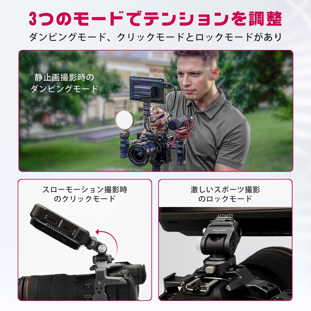 Ulanzi F22 Camera Monitor Mount Quick Release Fluid Head with Mini Double Ball Monitor Holder with Rotation Adapter and Wrench for DSLR Camera LED
