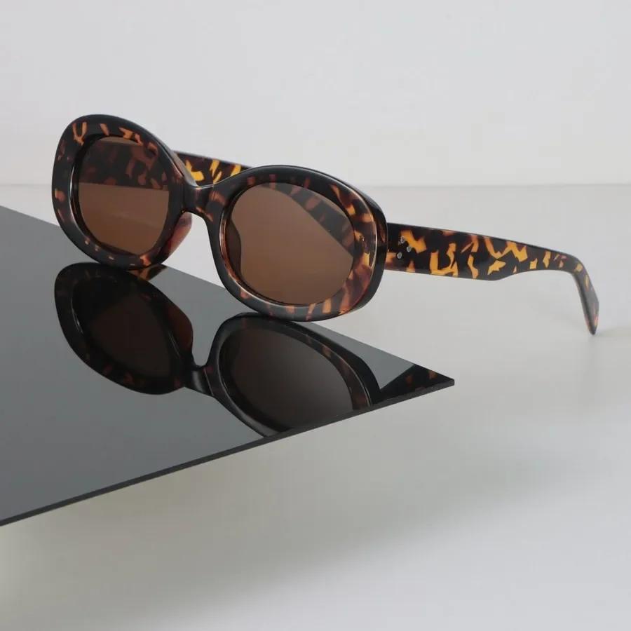 New Oval Sunglasses Women Men Vintage Fashion Female Male Mirror Clear Designer Eyewear Sexy Brand Black Sun Glasses