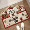 Cartoon Style Non-Slip Absorbent Bathroom Floor Mat, Knit Imitation Wool, Toilet Entrance Universal Mat