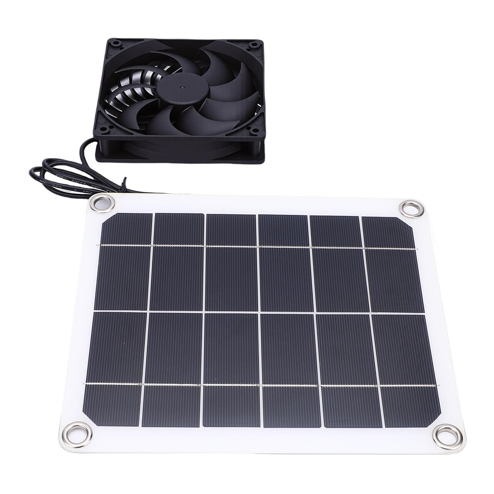 

Solar Powered Exhaust Fan Kit 7W Solar Panel Fan Ventilator for Pet House Chicken Coop Greenhouse Shed