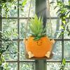 Creative Multifunctional Orange Swing Planter Pot With Swing Feature Suitable for Kids Entertainment and Home Gardening