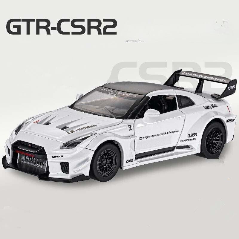 1/32 Skyline Ares Nissan GTR CSR2 Alloy Sports Car Model Diecast Metal Toy Gift