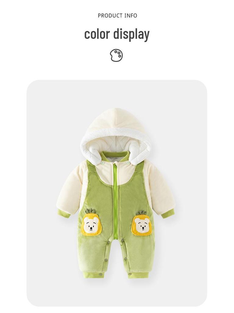 Winter Cartoon Baumwoll-Gefütterter Strampler für Säuglinge und Kleinkinder - Niedliche und Verdickte Jacke für Mädchen und Jungen