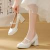 Neue chinesische High Heels Einzelne Schuhe Damen Dicke Ferse Cheongsam Pferdekleid Frühling und Sommer 2025 neu Nationalstil Mary Jane Schuhe Kinder