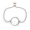 Edelstahl Doppel gekrümmtes Medaillon Armband Kette Glas Speicher Anhänger Schwimmendes Medaillon Armreif Füllbar DIY Schmuckherstellung