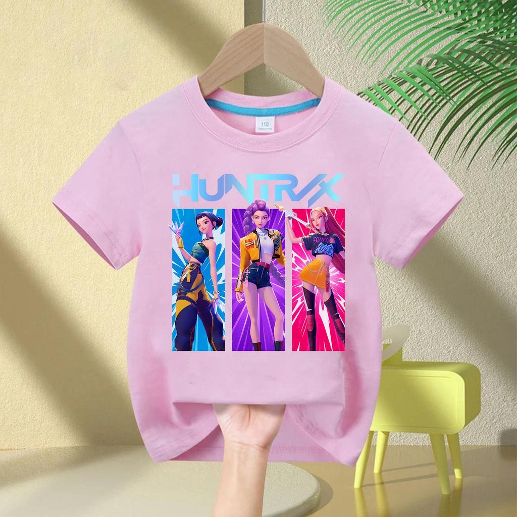 Demon Hunter Squad Kids Anime Print Casual Short Sleeve T-shirt