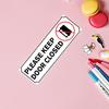 4Pcs Keep Door Closed Sticker Waterproof PVC Reminder Decal Minimalist Design for Office Bathroom Storage Room Lounge Hotel