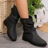 Women Ankle Boots Winter Fashion  Low Heel Suede Female Shoes Classic Brown Black Lightweight Soft Comfortable Plataforma Mujer
