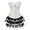 Damen Rüschen Split Formwäsche Set Formendes Korsett Oberteil Und Kurzer Rock Bodyformer