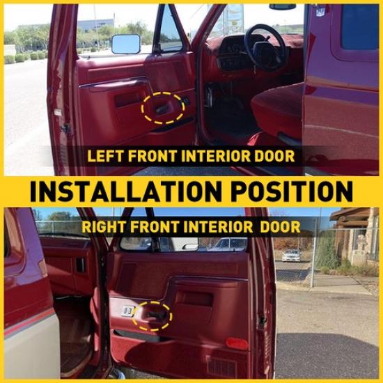 Pair Black Metal Handles LH RH Door Ide For 1987-1996 Ford Truck F150