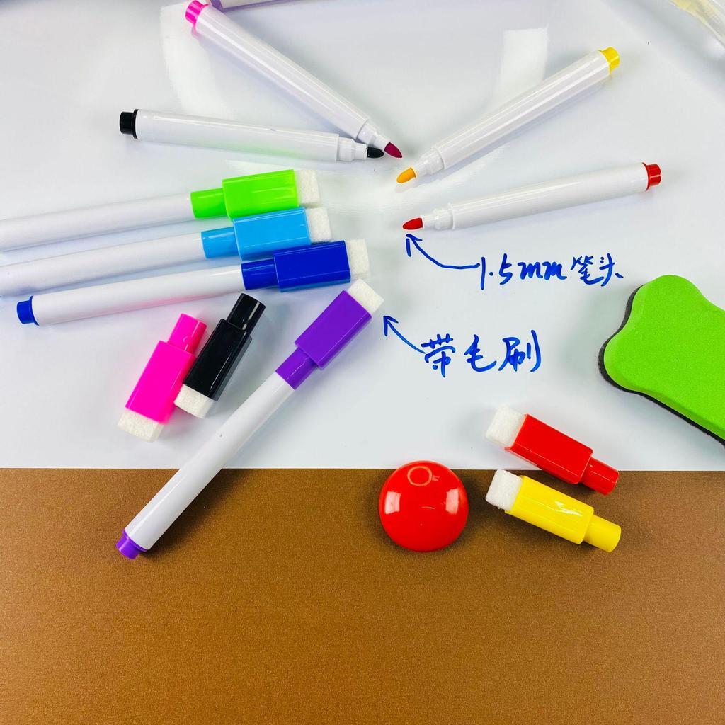 Colorful Magnetic Whiteboard Markers for Kids - Erasable, Water-Based, Black Ink