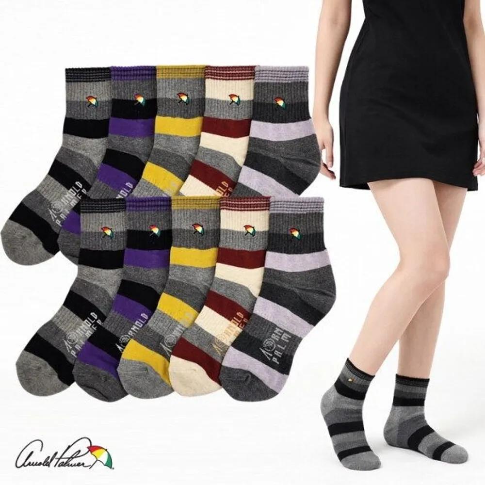 Arnold Palmer Women's Mid-Calf Socks Casual Socks Ring Pattern 10-Pair Set Schoolgirls Four Seasons Made In Korea