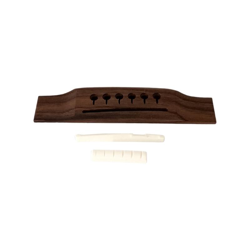 Rosewood Saddles Through Guitar Bridge Acoustic Guitar Wood Rosewood Bridge Pin Saddles Nut Guitar Replacement Part