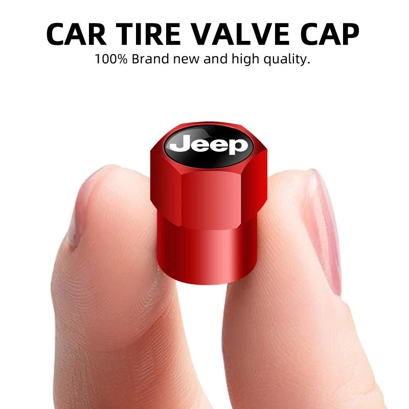4pezzi Tappi Valvole Pneumatici Ruote Auto in Metallo Copri Stelo Accessori Per Jeep Cherokee Wrangler Compass Patriot Renegade