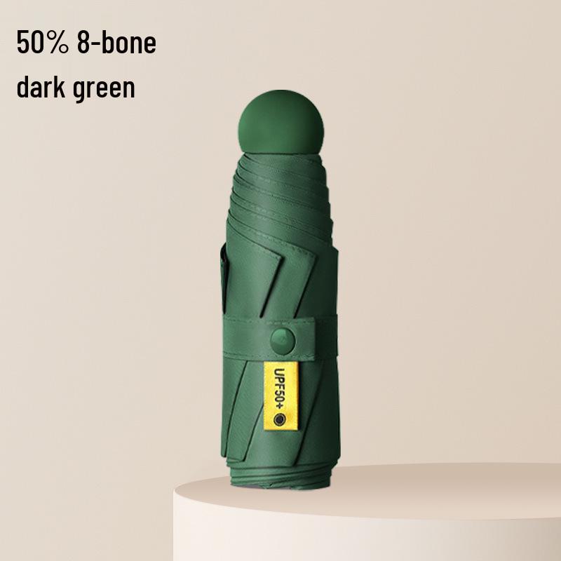 Compact Folding Umbrella - Sun & Rain Protection, Capsule Design, High-End Women’s Pocket Accessory.