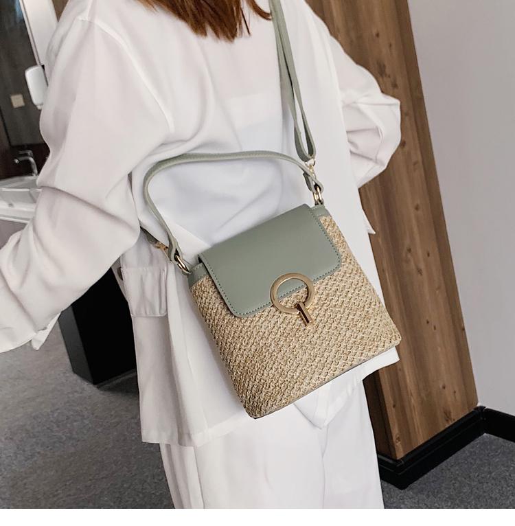 SCIONE Small Small Bag Women's Straw Woven Bag Wild Chain Single Shoulder Messenger Bag