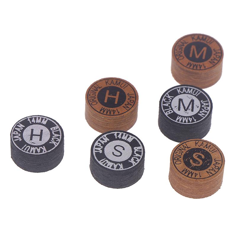1 Pièce 14Mm Pointe de Queue Japonaise Qualité Billard Piscine Cuir Pointe de Queue Tête de Queue Neuf Boules Pointe de Queue Snooker Tête Dure Douce