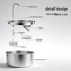 2.2L Stainless Steel Pet Water Fountain with Multi-Stage Filtration & Ultra-Quiet Continuous Flow for Cats