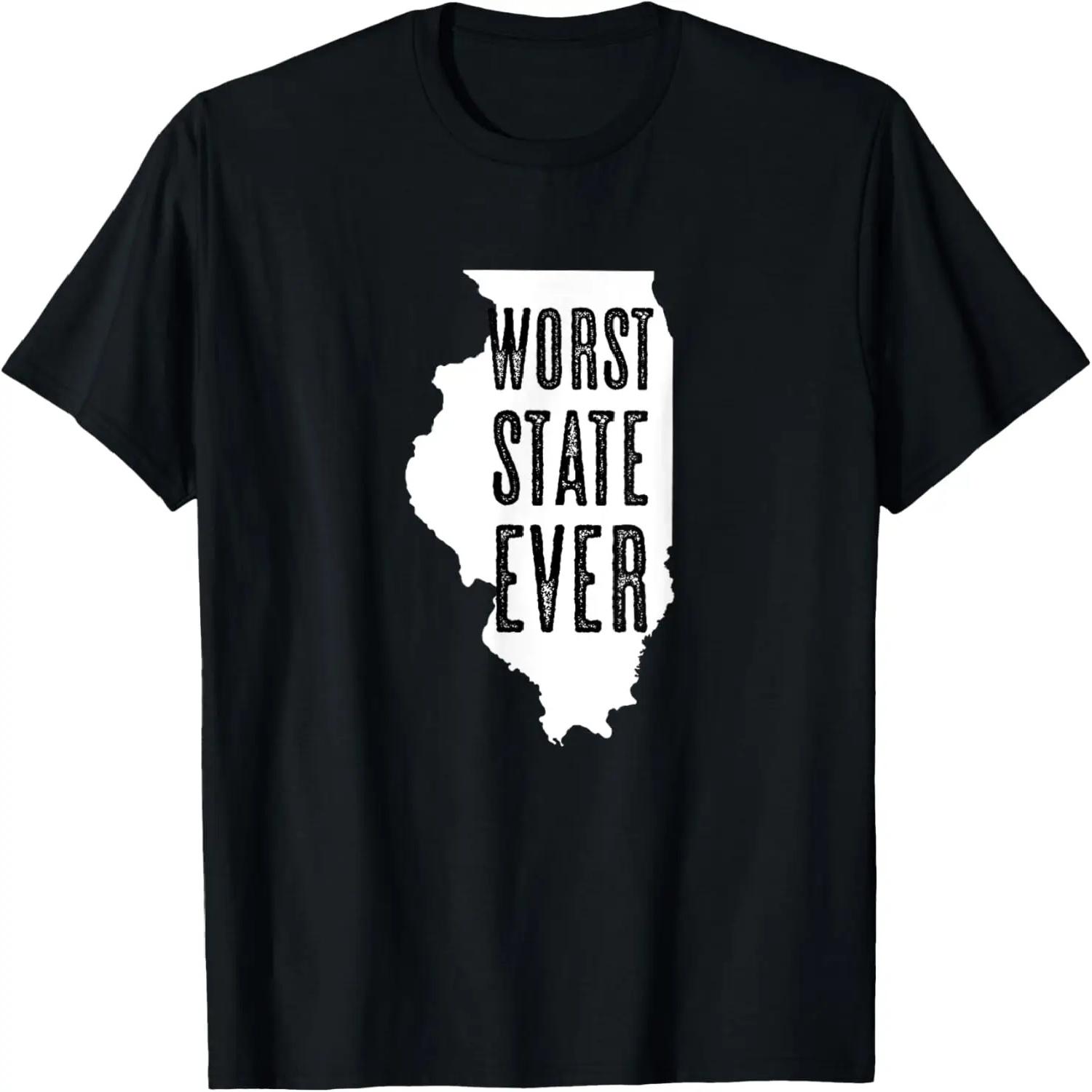 Illinois - Worst State Ever _ IL Sucks - Funny Graphic T-Shirt S