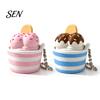 Portable Key Ring Charm 3D Printed Ice Cream Cup Fidget Clicker Keychain, Cute Dessert Stress Toy for Relief Click Toy, Mini Desk Decor Gift