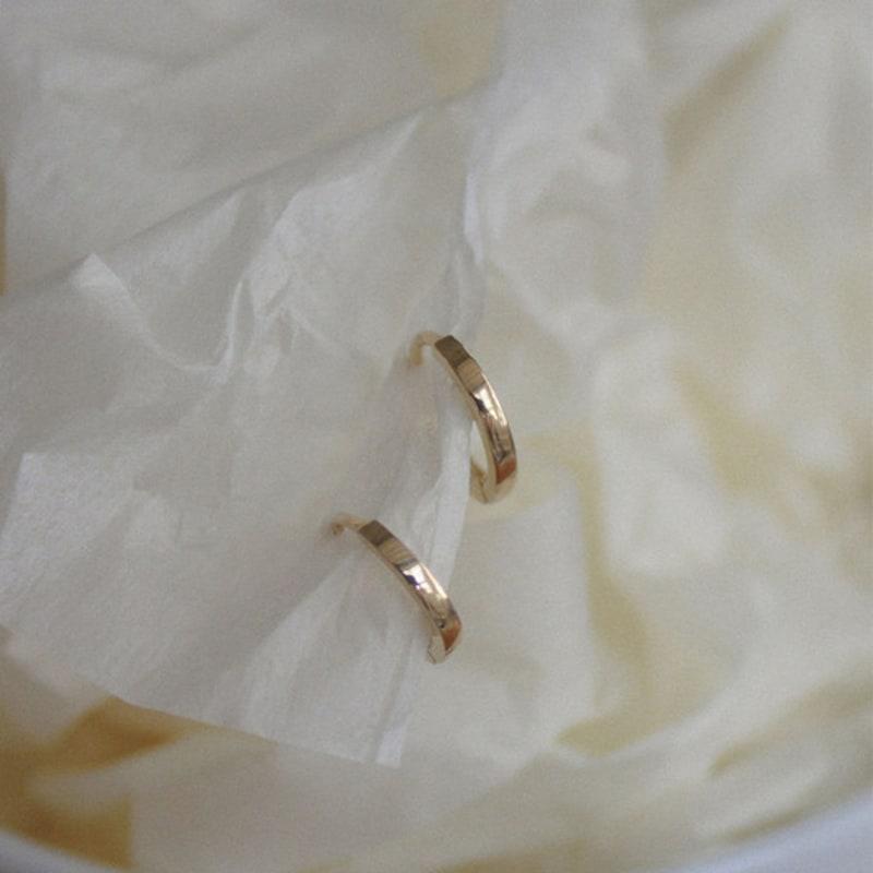 youngglow 14k basic one touch ring earrings