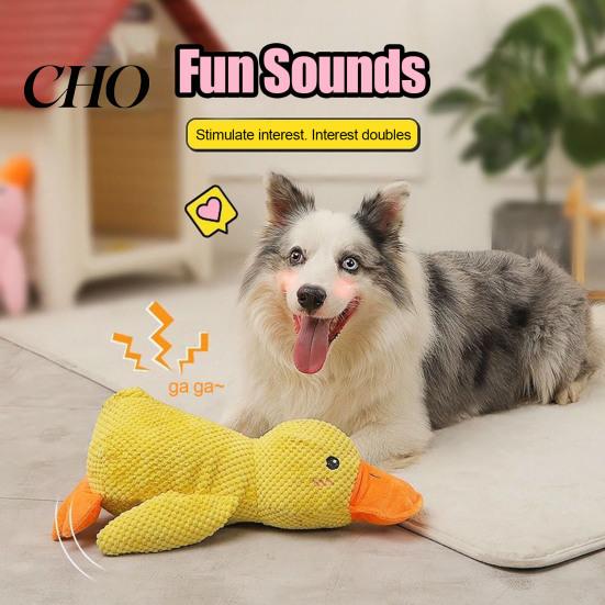 Non-toxic Dog Chew Toy Toys Duck Shape with Sound Soft Waffle Fabric Safe Odor-Free Interactive Stress Relief Plush for Home Soothing