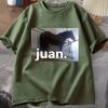 Juan Silly Horse on Balcony Dank Meme Graphic T Shirts Funny Women O Neck Casual Short Sleeve Tee Shirt Summer Tops Oversized
