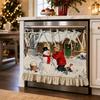 Christmas Stove Oven Dishwasher Cover Curtain for Kitchen Holiday Home Decor