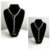 781D Collana Punk Rock da Donna a Catena Sottile con Cuore O-ring Decorazioni Regolabile Design a Y per Uso Quotidiano Casual
