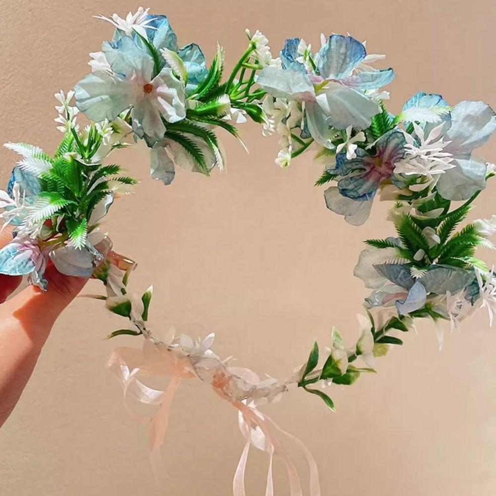 Bohemia Style Simulation Wreath Simulation Flower Wedding Headwear Luxury Flower Headband  Party